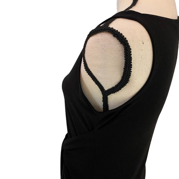 Norma Kamali Tie Waist Little Black Dress Size Medium Cocktail Revolve Jersey - Picture 7 of 15